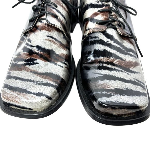 Vintage Zebra Zoot  Silver Brwn/Blk   Oxford Formal Dress Shoe Rare OOAK NWOT - Picture 8 of 12